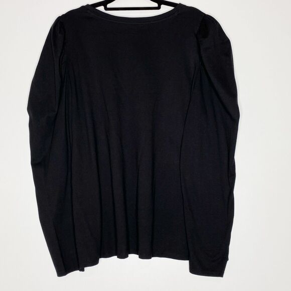 New Crown & Ivy Cotton Modal Long Puff Sleeve T-Shirt Women's Plus Size 2X - Picture 6 of 7